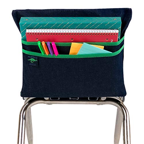Aussie Pouch Chair Pocket, Double Pockets, 15 Inches, Medium, Navy Trim
