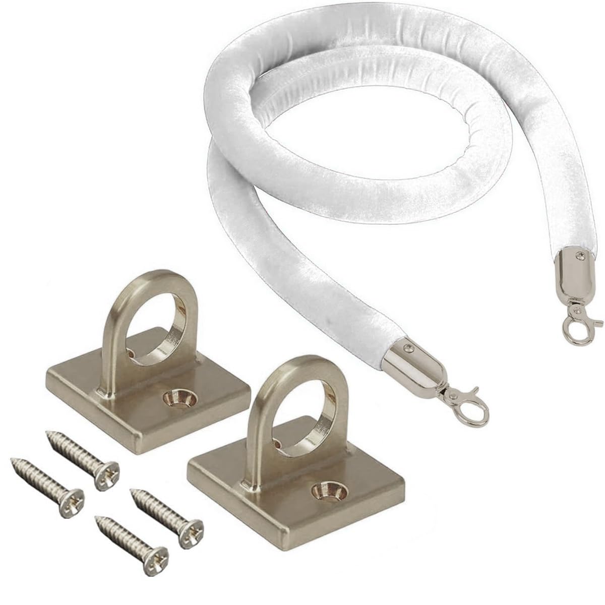 Velvet Rope Wall Mounted, Hanging Barriers Rope with 2 Wall Hooks Kits, Post Stanchion Queue Hanging VIP Rope for Movie Theaters & Red Carpet Event Crowd Control Stanchion Rope, 3Ft-13Ft(F2,3.0m/10ft)