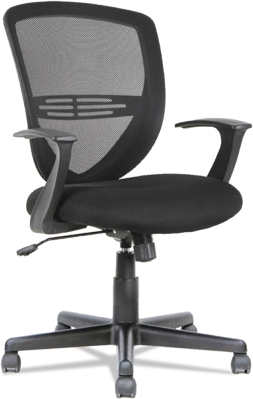 OIF VS4717 Swivel/Tilt Mesh Mid-Back Task Chair, Fixed Cantilevered Arms, Black