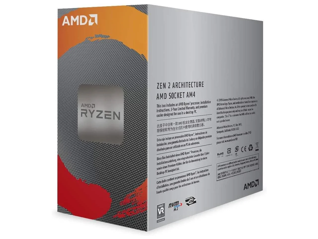 AMD Ryzen 5 3600 6-Core Gaming CPU, 12-Thread Unlocked Desktop Processor with Wraith Spire Cooler