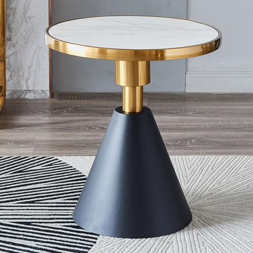 End Table Light Luxury Marble Sofa Side Table Living Room Round Small Coffee Table Home Balcony Sales Office Small Round Table Coffee Table(B)