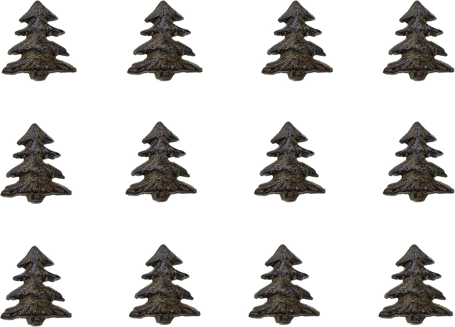 BestGiftEver 12-pc set Cast Iron Pine Tree Dresser Drawer Pulls and Knobs - Rustic Woodland Forest Theme Decorative Cabinet Hardware for Cabin, Lodge, and Mountain Western Style Homes
