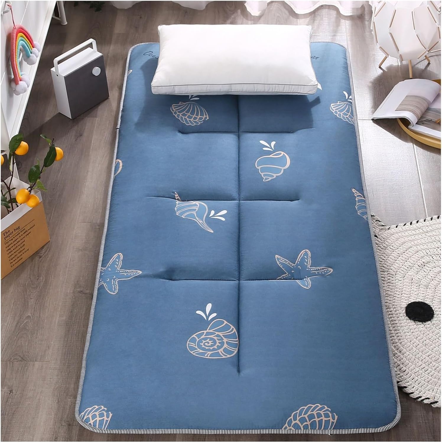 Foldable Mattress, Japanese Floor Mattresses Thick Tatami Mattress Roll Up Futon Mattress Portable Thai Massage Mattresses Non Slip and Breathable for Home Dormitory Travel Mattress (Color : 7
