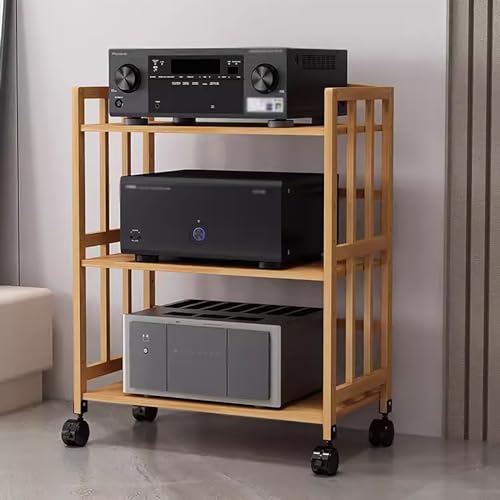 Large Capacity Audio Rack Media Stand - 2/3/4/5 Floor Adjustable Shelf Stereo Rack System Cabinet - Heavy Duty AV Media Stand Easy Assembly for Home & Commercial Use ( Color : 3Tiers-88cm tall , Size