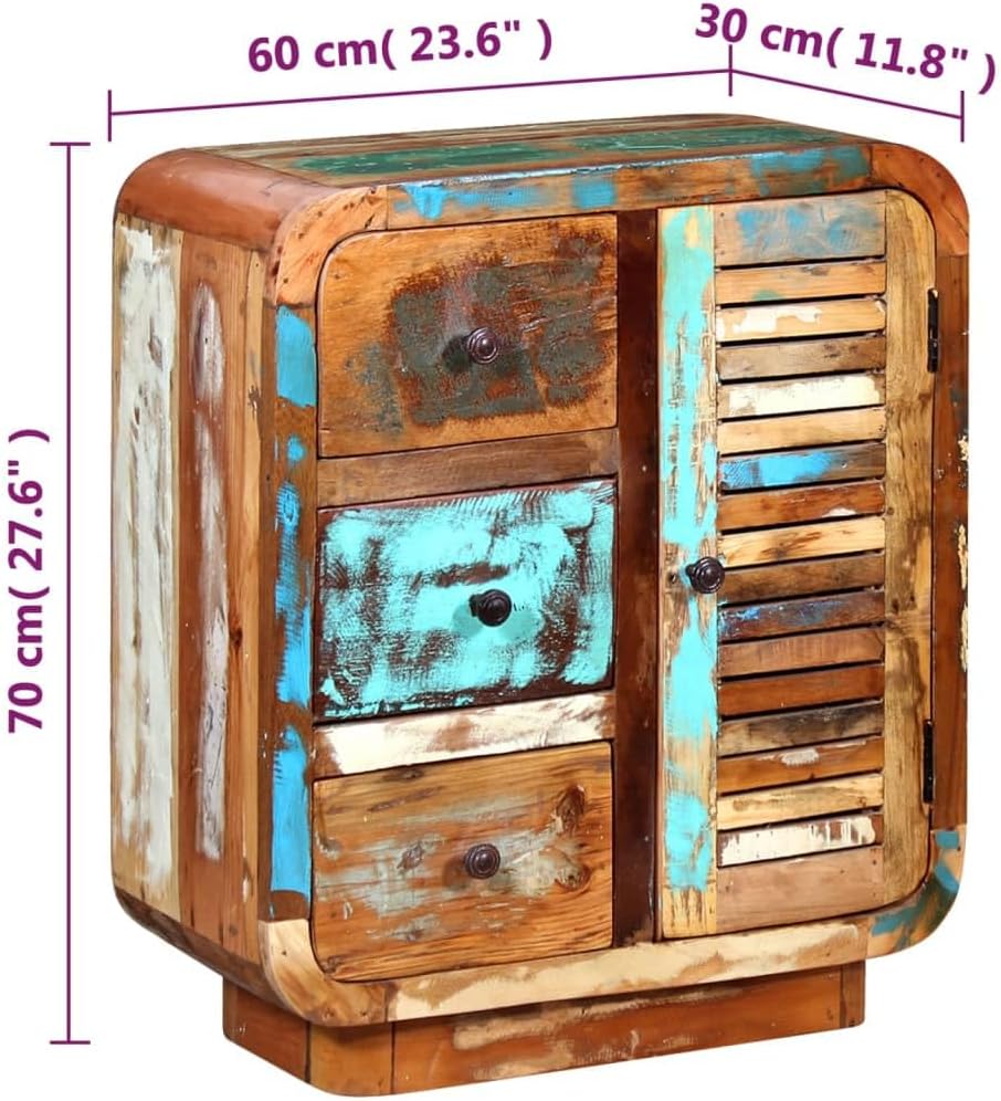 XAVIER Storage Cabinets, Standing Cabinets, Bedside Cabinets Sideboard Solid Reclaimed Wood Suitable for Kitchen, Living Room, Corridor, Bedroom