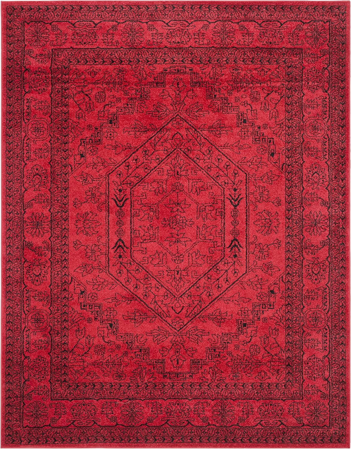 SAFAVIEH Adirondack Collection Area Rug - 10' x 14', Red & Black, Oriental Medallion Design, Non-Shedding & Easy Care, Ideal for High Traffic Areas in Living Room, Bedroom (ADR108F)