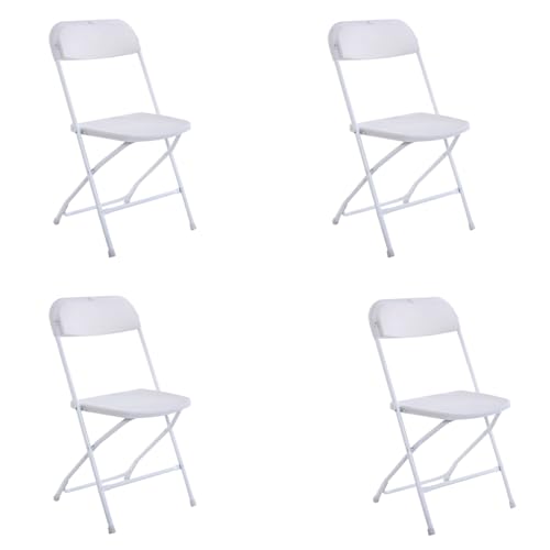 Plastic Folding Chairs with Steel Frame,Indoor Outdoor Portable Stackable Commercial Seat for Home, Yard, Garden, Parties,Events (Black, 10 Pack)