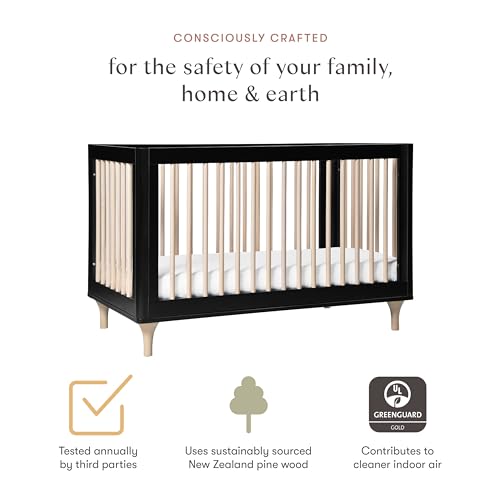 Babyletto Lolly 3-in-1 Convertible Crib with Toddler Bed Conversion Kit in Canyon/Washed Natural, Greenguard Gold Certified
