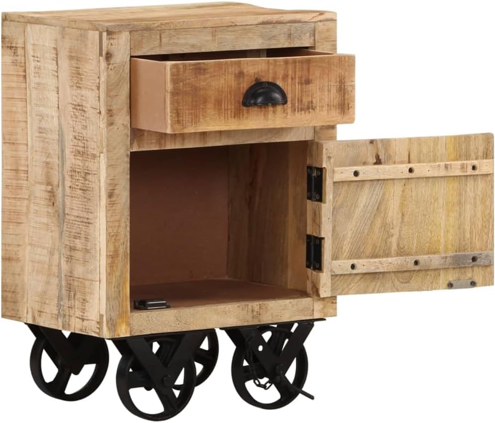 Bedside Cabinet, Wooden Corner Cabinet Closet Organizer Night Stand with Storage Side Sofa Table Suitable for Office Bedroom Living Room College Dorm 15.7