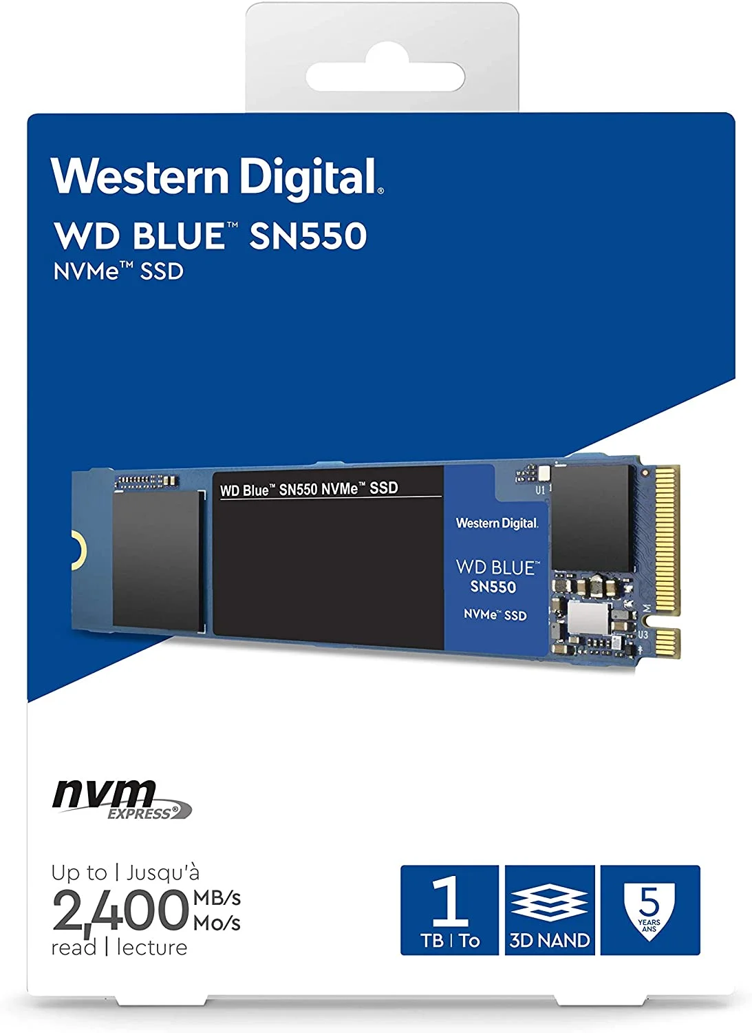 WD BLUE SN550 WDS100T2B0C 1TB Solid State Drive M.2 2280 Internal PCI Express (PCI Express 3.0 x4)
