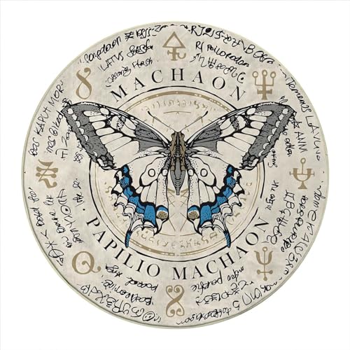 Round Rug 44 in Stars Chair Mat for Carpet Modern Heavy Duty Floor Protector Anti-Slip Hard Floor Desk Chair Protector for Home Office