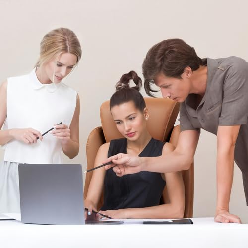 YAMASORO Ergonomic Executive Office Chair White High Back Leather Computer Desk Chairs with Wheels and Arms, Adjustable Headrest and Lumbar Support