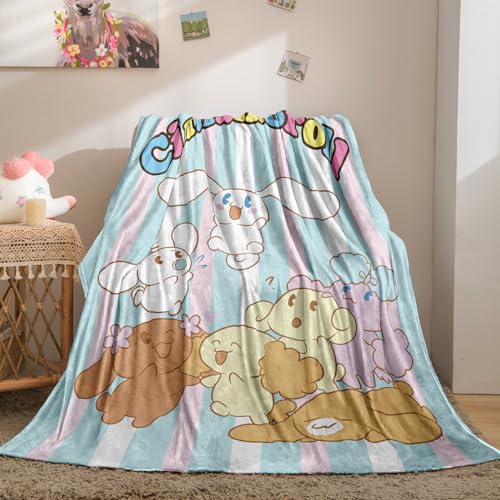 Warm Cin-namoroll Plush Blankets,Ultra-Soft Comfortable Light Couch Bed Cute Dog Blanket,for Couch Sofa Bed Camping Home Bed Sofa All Season,Gift for Girl or Adult