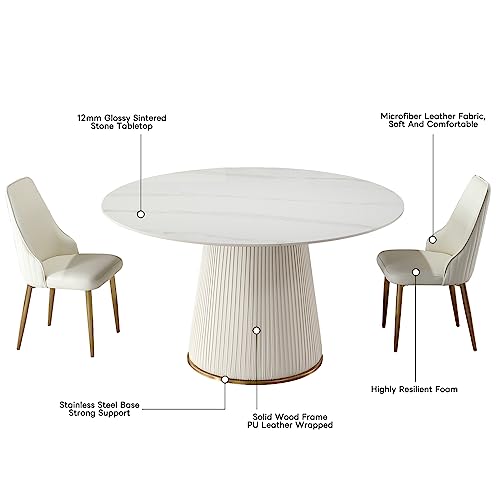 Modern Mid-Century Dining Table Set for 6-8 People Kitchen Dining Room Table Set, 71