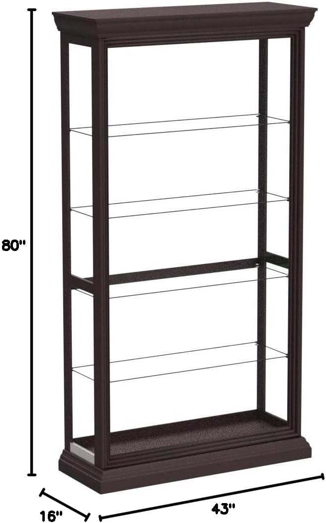 Pulaski Two Way Sliding Door Curio, 43 by 16 by 80-Inch