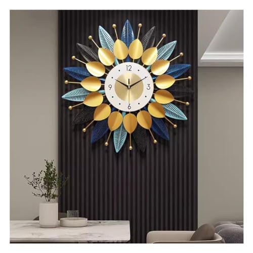 Wall Clocks for Living Room Decor, Modern Silent Metal Wall Clock Light Luxury High-end European Style Clock for Kitchen/Bedroom/Entryway/Office Decor(50x50cm)
