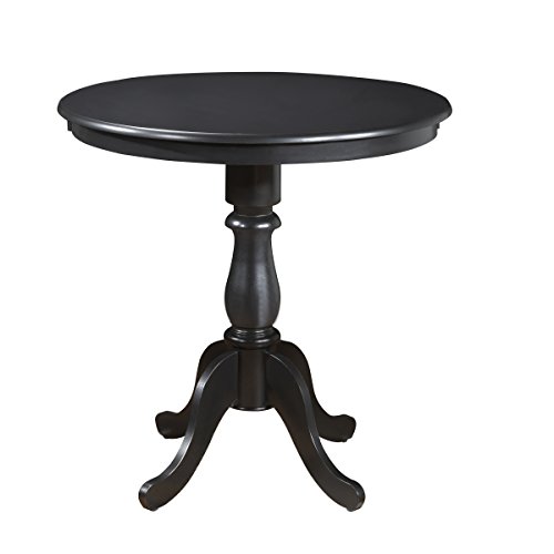 Carolina Chair and Table Hamilton Round Pedestal Bar Table, Antique Black, 36-Inch
