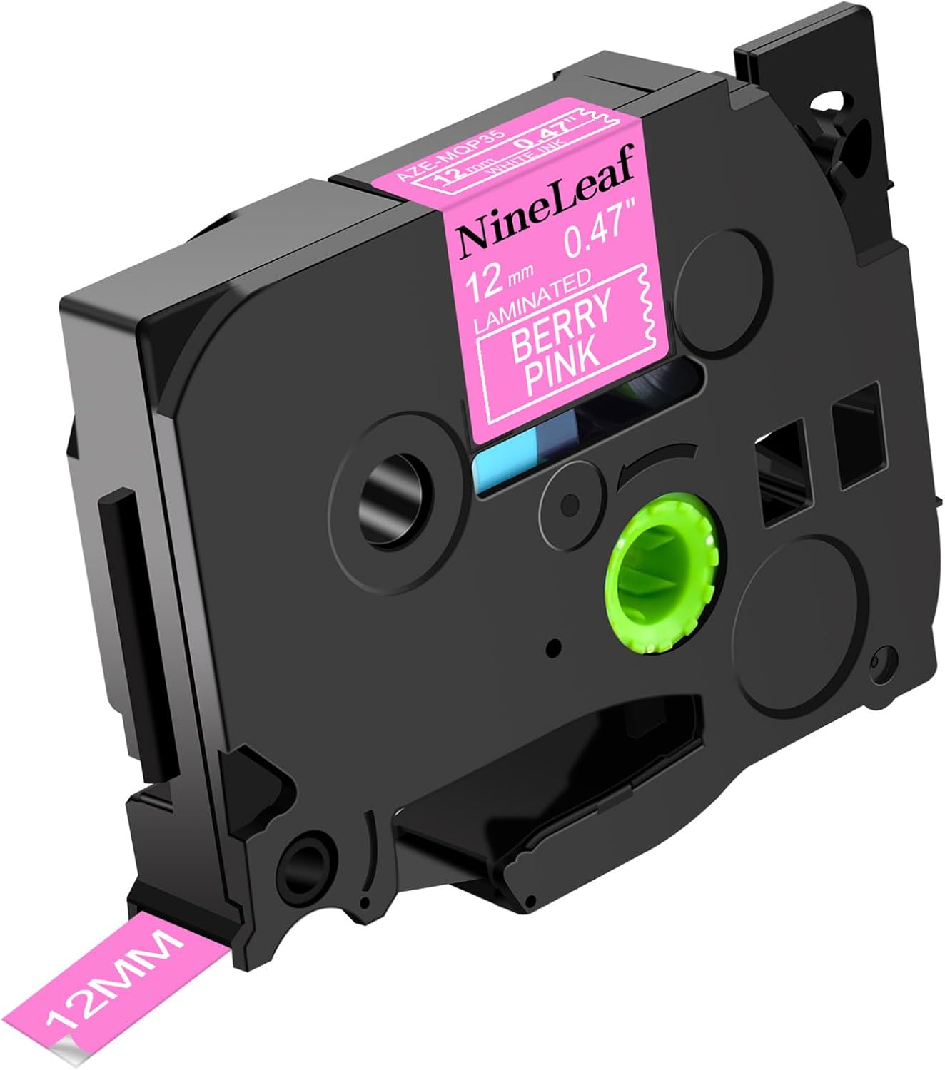 NineLeaf 30PK Compatible for Brother P-Touch Label Maker Tape TZe-MQP35 TZ-MQP35 12mm 0.47 White on Berry Pink Laminated TZe TZ Tapes for PT-D200G PT-D800W PT-E110 PT-H100P
