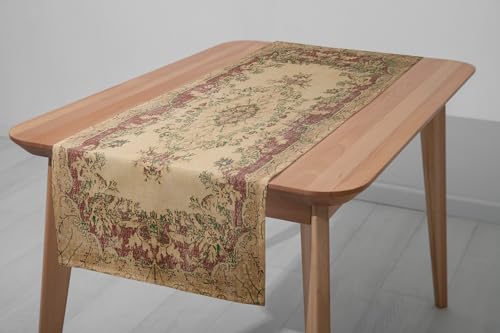 Traditional Kilim Rug Table Runner 48 Inches Long - Vintage Farmhouse Table Runners for Dining Room Table - Decorative Table Cover Mat