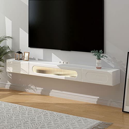 Wall Mounted TV Cabinet Floating Shelf Wall Shelf Entertainment Unit TV Stand TV Media Console Audio-Visual Equipment Shelves Glass Cabinet Set-top Box WiFi Router TV Bracket Gaming Shelf