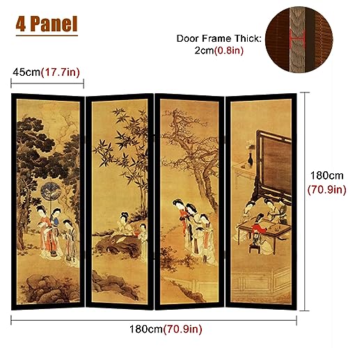 Room Divider Privacy Screen 180cm/6ft Tall Room Divider Privacy Screen, Commercial Home Standing Temporary Wall Fencing Folding, for Doorway/Balcony/Bedroom, W/Detachable Base