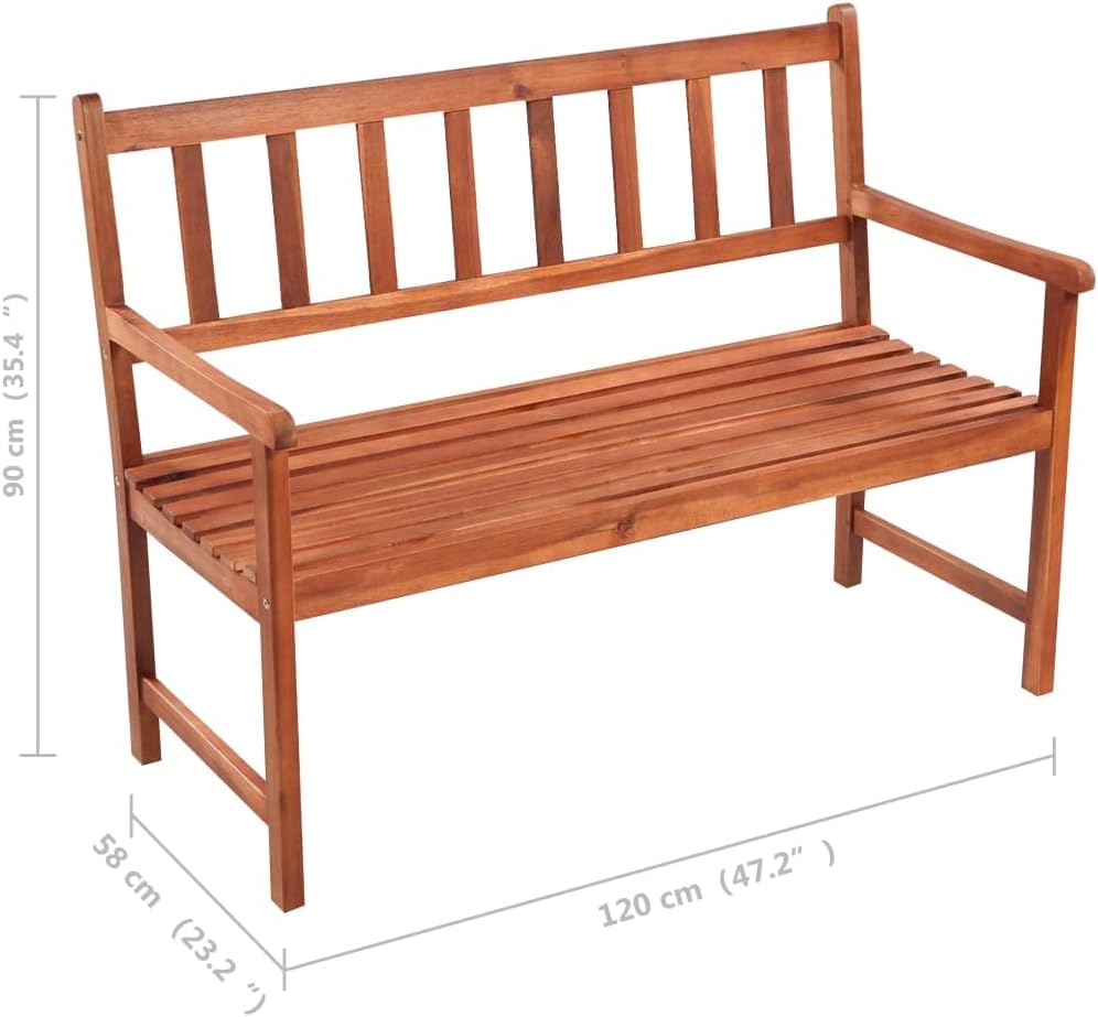Patio Bench with Cushion 47.2