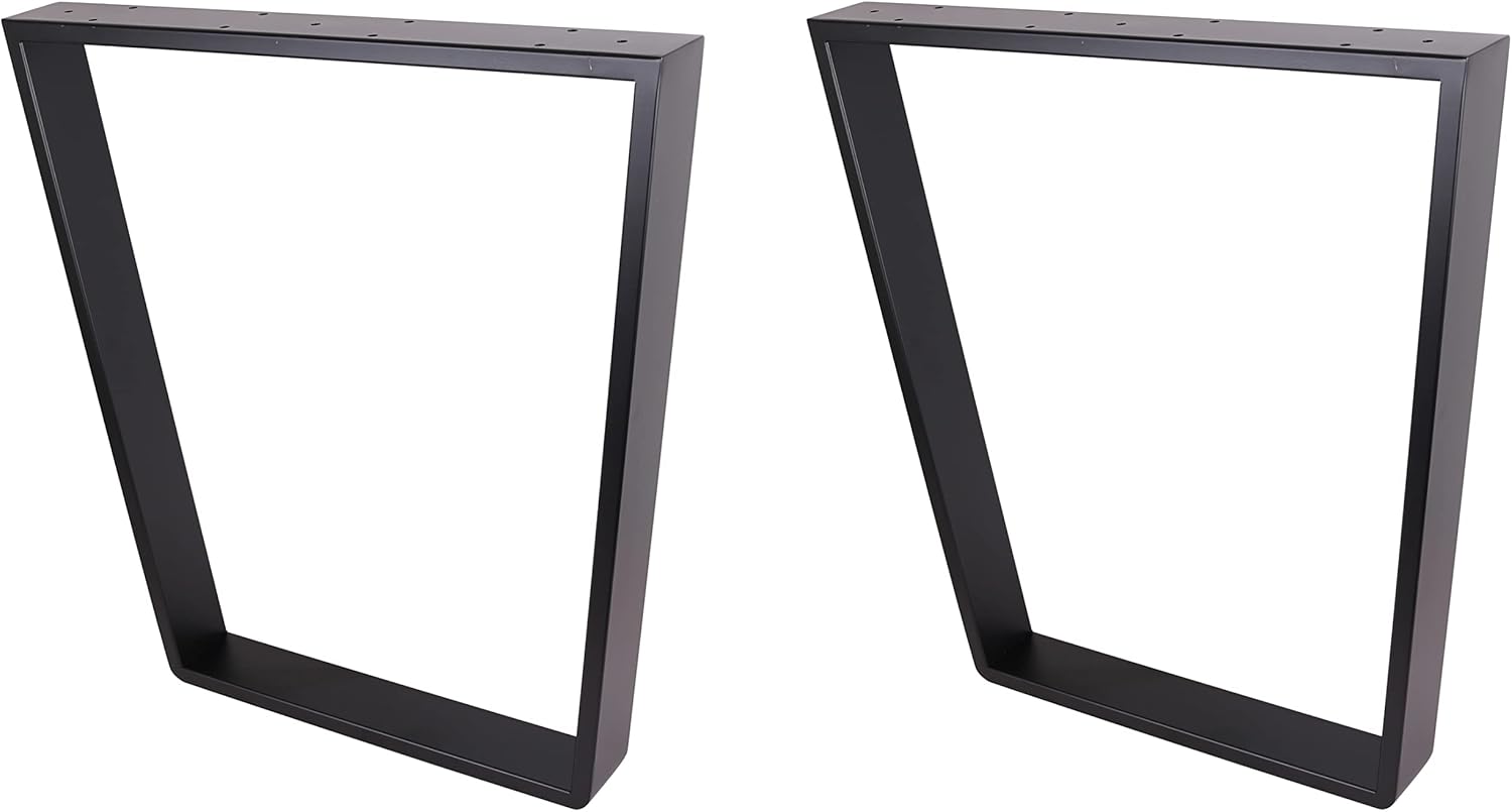 2 x 28 Trapezoid Shaped Dining Table Legs, Heavy Duty Inverted trapezoidal Steel Table Legs, Office Table Legs,Computer Desk Legs,Industrial Kitchen Table Legs,Country Style Table Legs,Set of 2,Black
