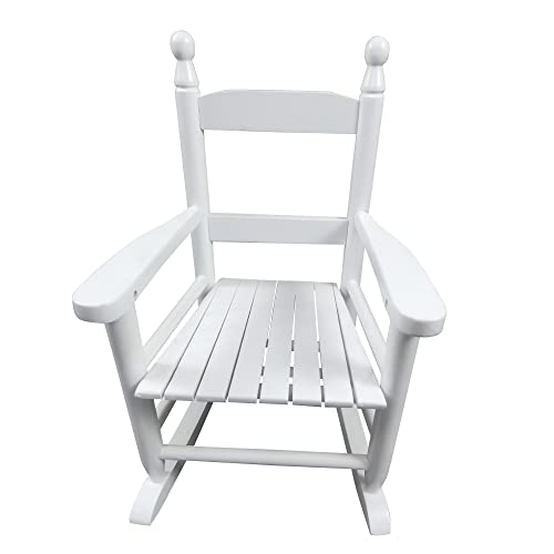 HomVent Kids Rocking Chair, Outdoor Kids' Rocking Chairs, Childs/Toddler/Childrens Porch Rocker Chair, Wooden Rocker for Ages 2-10 Living Room,Bedroom,Balconies, Porches,Children's Rooms (White 2)