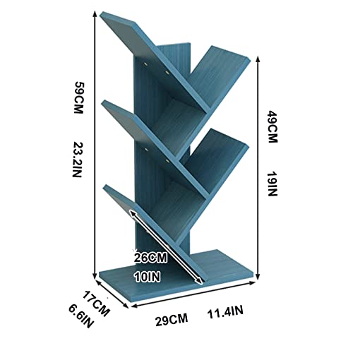 Tree Shelf, Standregal in Baumform, Raumteiler Aktenregal Aufbewahrungregal Holz, Platzsparend, Für Bücher, Wohnzimmer, Arbeitszimmer, Kinderzimmer, Büro, Schlafzimmer (Color : Pink)