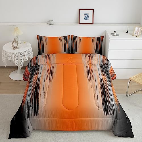 Pink and Black Comforter Set King Size Modern Art Comforter for Kids Teens Adults Messy Rust Bedding Set Gradient Stryle Duvet Set Room Decor 3Pcs with 2 Pillow Cases