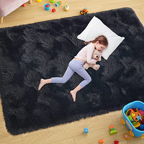 Ultra Soft Fluffy Rugs for Bedroom 5x8 Feet, Shag Area Rugs for Living Room, Large Comfy Furry Rug for Boys Kids Baby Room Decor, Non Slip Nursery Rug Modern Indoor Fuzzy Floor Carpet, Cream White