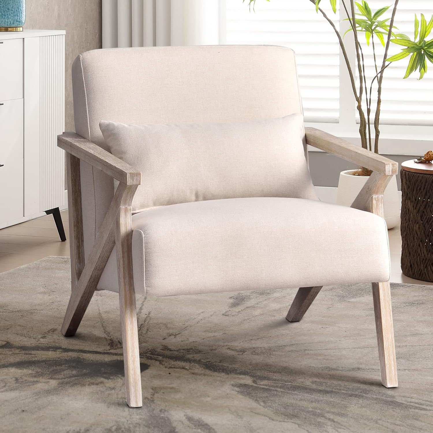 Phoenix Home Mid Century Modern living-room-chairs, Beige