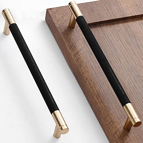 30 Pack 7 1/2 Inch 192 mm Gold and Grey Cabinet Handles Cabinet Pulls Aluminum Handles Knurled Drawer Pulls Oxidation Finish with Diamond Pattern 8.6