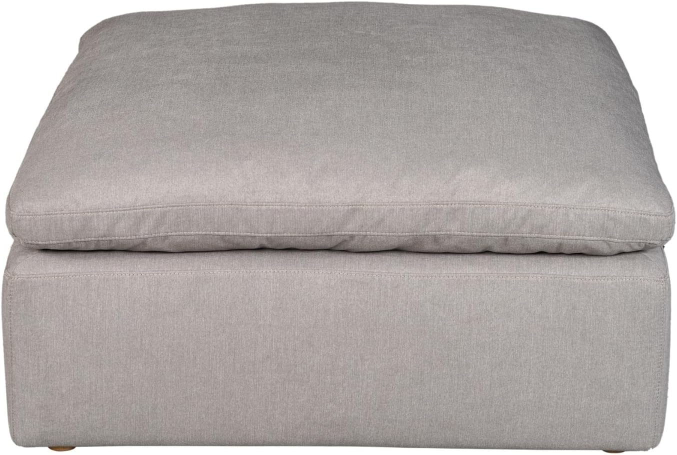 Moe's Home Collection Terra Condo Ottoman with LiveSmart Fabric, Light Grey