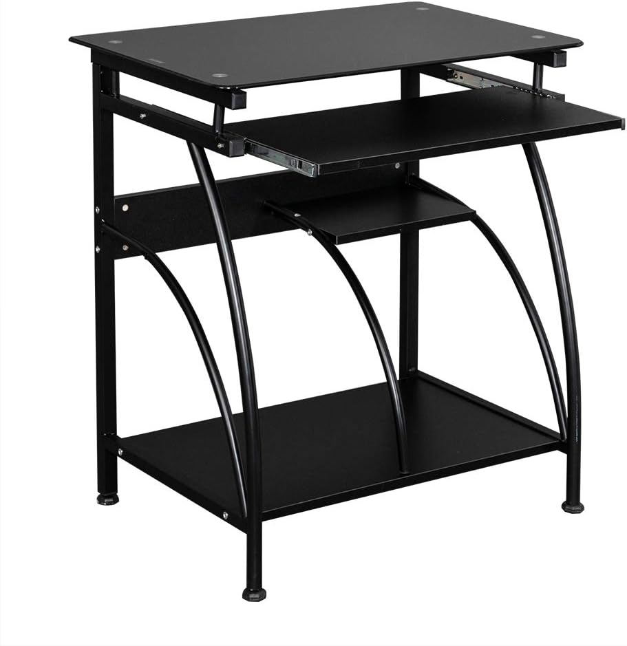 Ochine Home Office Desk Computer Table 28 Inch Black Study Writing Small Desk Modern Simple Style Laptop Table Rustic Computer Desk with Storage Bag and Hook for Home Office Study Room Workstation