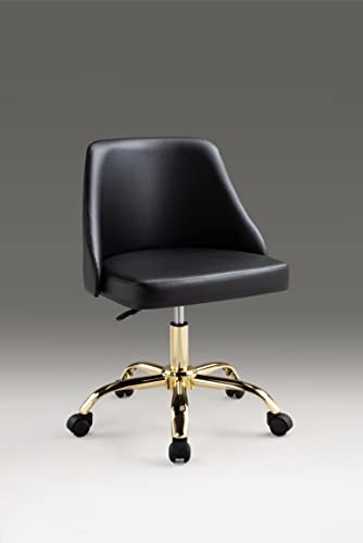 Adjustable Height Office Chair (Gold, White)
