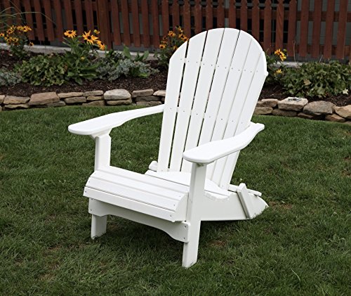 Dark Gray-Poly Lumber Folding Adirondack Chair with Rolled Seating Heavy Duty Everlasting Lifetime PolyTuf HDPE - Made in USA - Amish Crafted