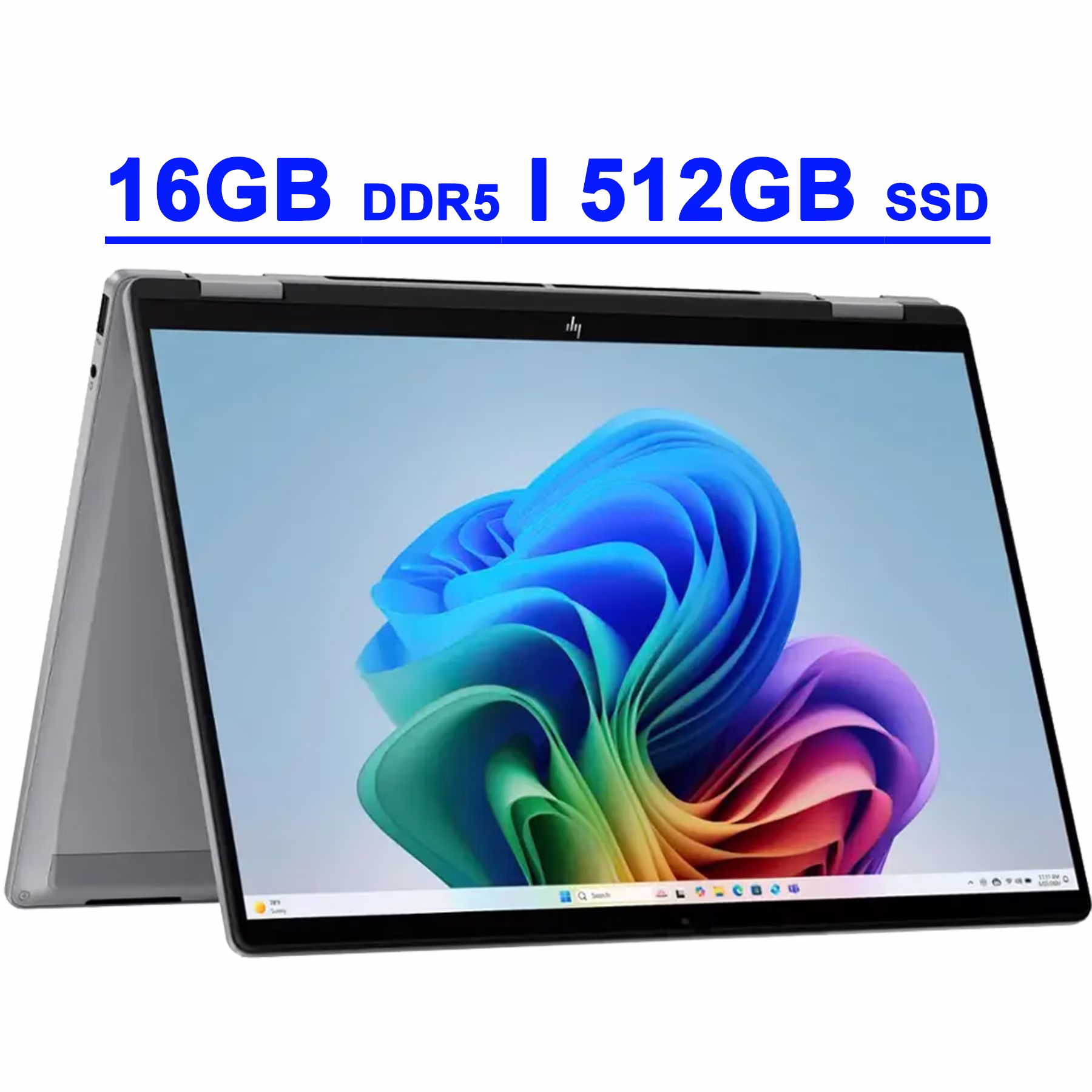 HP OmniBook X Flip Premium 2-in-1 Copilot+ AI PC Laptop 14" WUXGA Touch 400nits AMD 6-core Ryzen AI 5 340 (Up to 50 TOPS) 16GB DDR5 512GB SSD Backlit Wi-Fi6E 5MP IR Camera Poly Win11