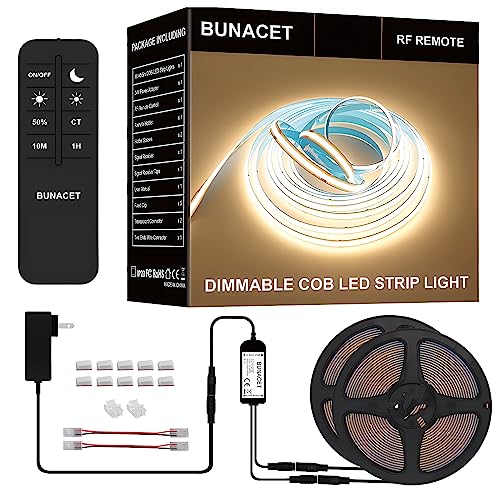 40Ft COB RGB LED Strip Lights, RGB COB LED Lights for Game Room Bedroom Kitchen Lighting Home Decor COB LED Light Strip with 44 Keys Remote Smart App Control Music Sync Color Changing