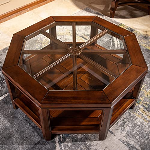 Tea Table for Living Room Wooden Coffee Table Table Multifunctional Coffee Table Living Room Furniture Octagonal Tea Table Coffee Table Coffee Table