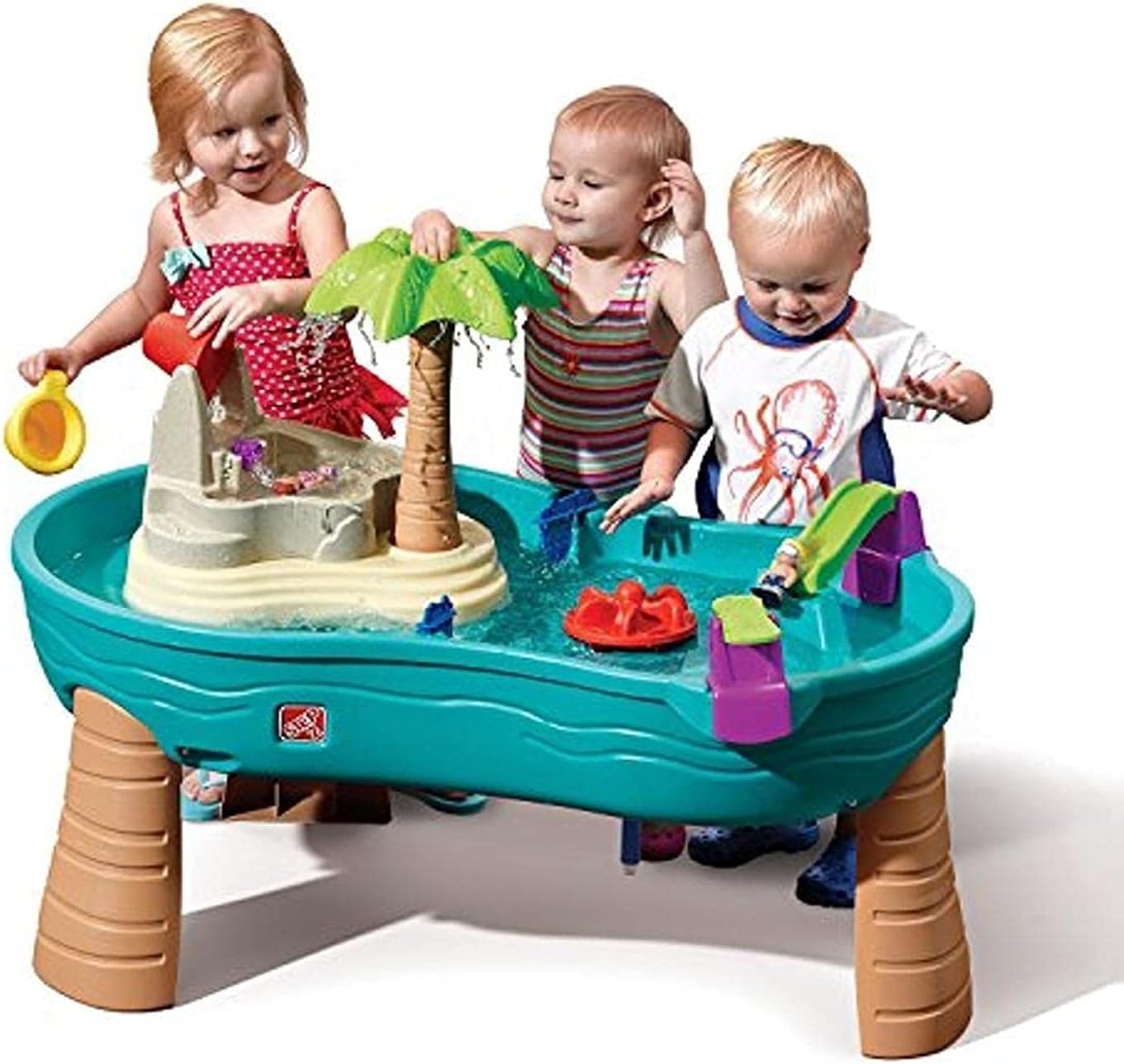 Step2 Splish Splash Seas Water Table for Kids, Outdoor Kids Water Sensory Table, Ages 1.5+ Years Old, 9 Piece Water Toy Accessories