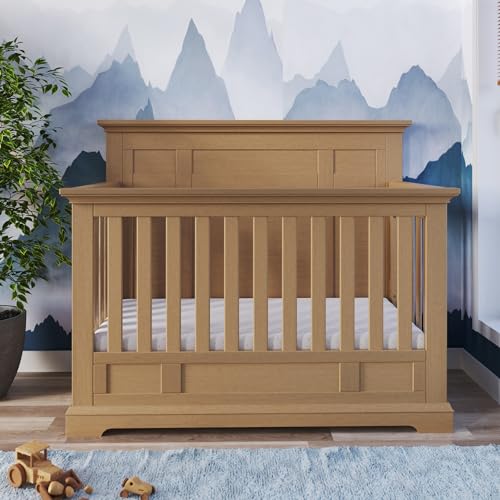 Child Craft Jordyn Full Panel 4-in-1 Convertible Crib, Baby Crib Converts to Day Bed, Toddler Bed and Full-Size Bed, 3 Adjustable Mattress Positions, Non-Toxic, Baby Safe Finish (Biscotti)