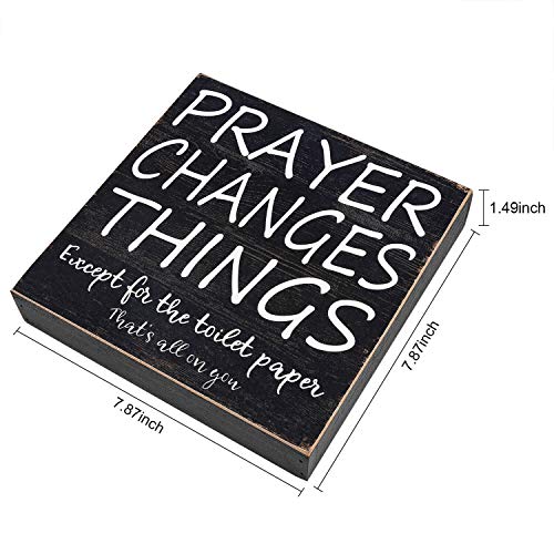 Funny Farmhouse Bathroom Signs Decor, Rustic Wooden Box Sign Wall Decor Art, Restroom Shelf Decor Accessories - Nice Butt