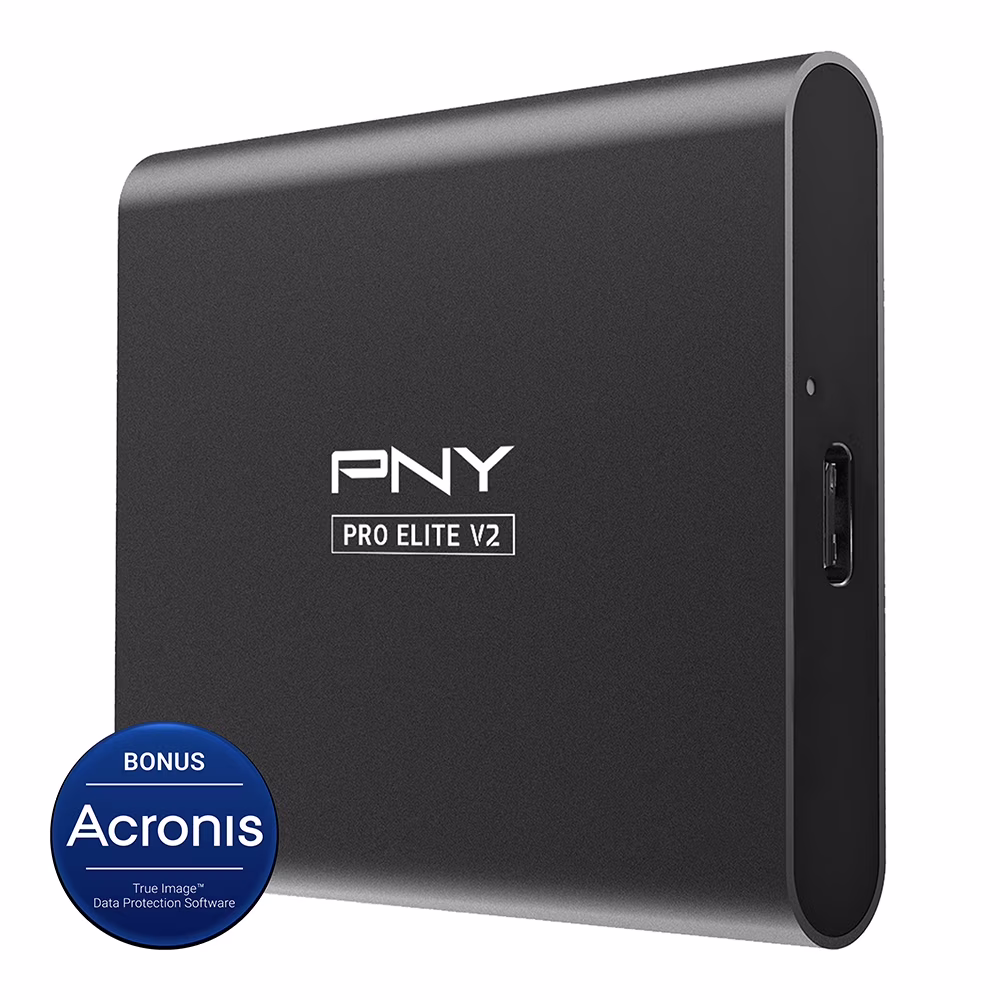 PNY Pro Elite V2 1TB USB 3.2 Gen2x1 TypeC External Portable SSD – Up to 1,100MB/s PSD0CS2160-1TB-RBW