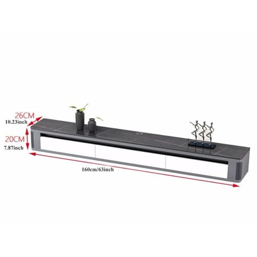 Floating Tv Stand Wall Mounted Modern Floating Wall Mounted 63 Inch TV Console with 2 Drawers and Shelf, Space Saving TV Stand Decorative Contemporary Media Storage Hanging TV Cabinet Floating Media C