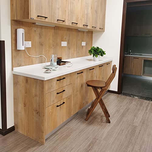 Folding Stool Wooden Breakfast Bar Stools Kitchen Stools with Backs Folding Bar Stool with Footrest Solid Wood Patio Chairs No Need to Install for Dining Room/kitchen/balcony/living Room