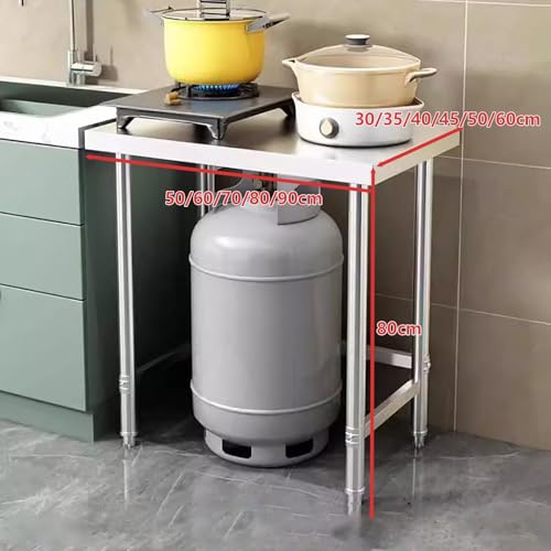 Commercial Kitchen Work Table,Commercial Stainless Steel Kitchen Food Prep Work Table Bench Top,Stainless Steel Prep Table,Thickened and Strong, Strong Load-Bearing.