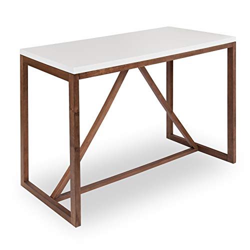 Kate and Laurel Kaya 36-Inch Tall Pub/Bar Table, Two-Toned Wood, White and Black