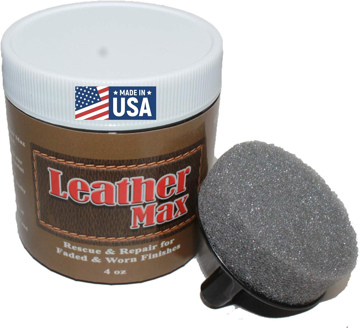 Furniture Leather Max Leather Refinish and Restorer 4 Oz Jar (Leather Repair) (Leather Restore) (Vinyl Repair) (White)
