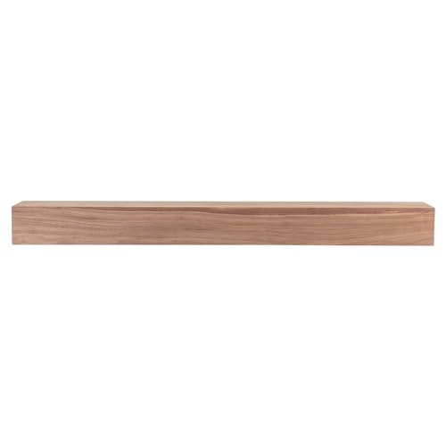 Modern Ember Walnut Creek 60 Inch Fireplace Mantel Shelf, Unfinished - Durable 9